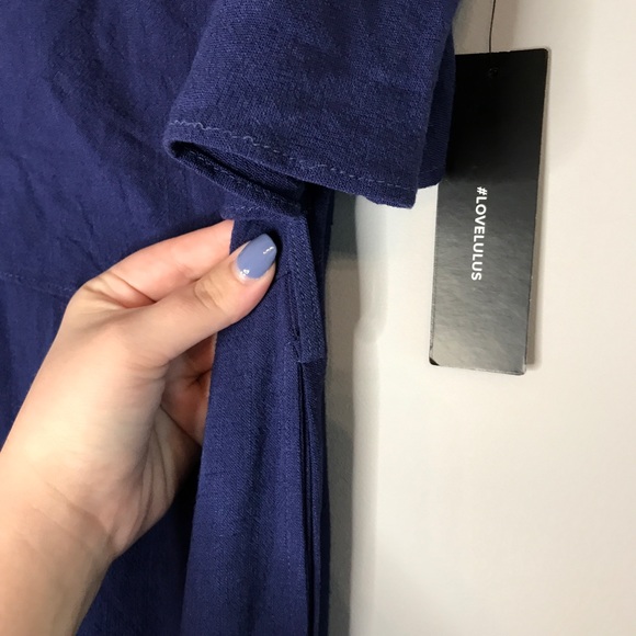 Lulus jumpsuit with button legs size S navy blue - Picture 5 of 6